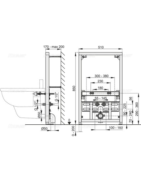 Alcaplast Rama montażowa do bidetu (wysokość zabudowy 0,85 m) A105/850
