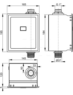 Alcaplast Automatyczny zawór spłukujący do WC, 6V (bateria) ASP3B 2