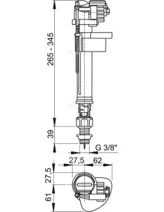Alcaplast Zawór napełniający dolno zasilany A17 3/8" 2