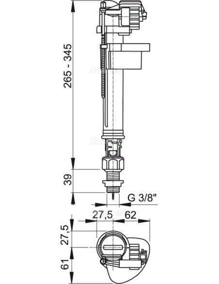 Alcaplast Zawór napełniający dolno zasilany A17 3/8"