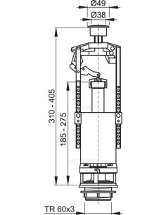 Alcaplast Zawór spustowy oszczędny ze stopem  A2000 2