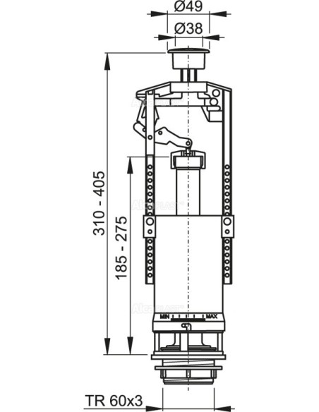 Alcaplast Zawór spustowy oszczędny ze stopem  A2000