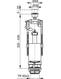 Alcaplast Zawór spustowy oszczędny ze stopem podwyższony A05 2