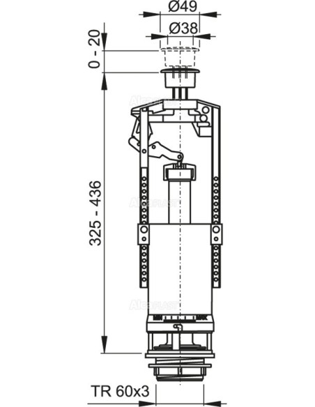 Alcaplast Zawór spustowy oszczędny ze stopem podwyższony A05