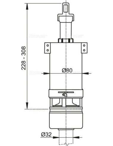 Alcaplast Zawór spustowy do górnopłuka A03