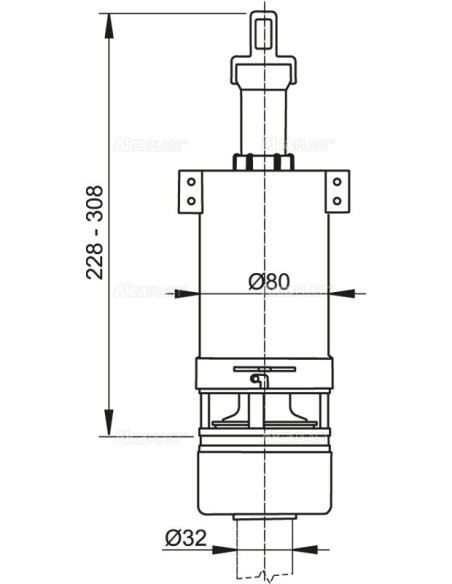 Alcaplast Zawór spustowy do górnopłuka A03
