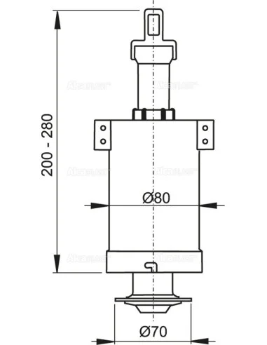 Alcaplast Zawór spustowy do górnopłuka A03A