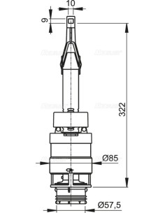 Alcaplast Zawór spustowy do spłuczek obniżonych A100/850, A101/850 A06/850 2