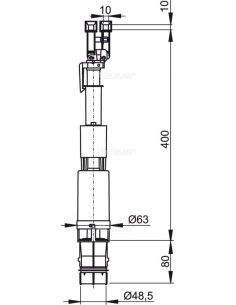 Alcaplast Zawór spustowy do spłuczki podtynkowej SLIM A09B 2