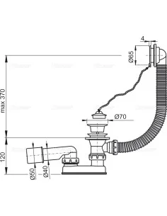 Alcaplast Syfon wannowy biały A502 2
