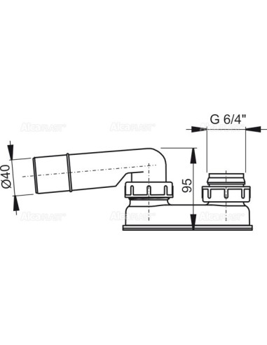 Alcaplast Część syfonowa do syfonu wannowego automat A53 Ø40