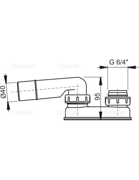 Alcaplast Część syfonowa do syfonu wannowego automat A53 Ø40