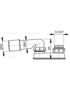 Alcaplast Część syfonowa do syfonu wannowego automat A53 Ø50 2
