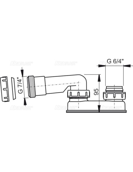 Alcaplast Część syfonowa do syfonu wannowego automat A53 7/4"