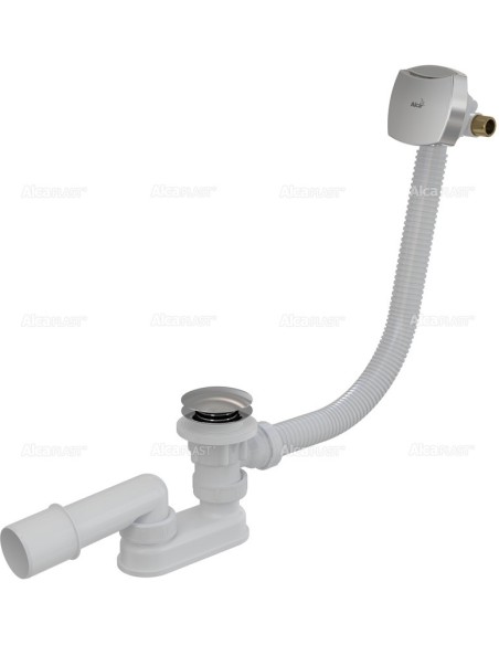 Alcaplast Syfon wannowy click-clack z napełnianiem przelewem do wanien grubościennych metal-chrom (długośc 100 cm) A509KM 100