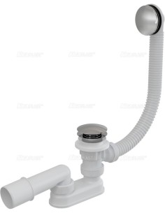 Alcaplast Syfon wannowy z korkiem click/clack metal A504KM