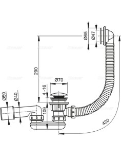 Alcaplast Syfon brodzikowy click/clack A503KM 2
