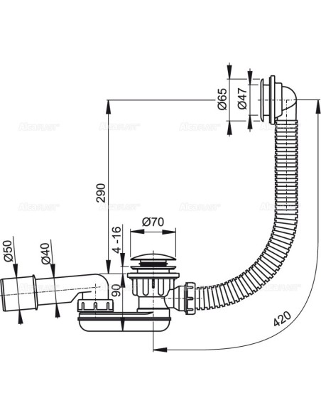 Alcaplast Syfon brodzikowy click/clack A506KM