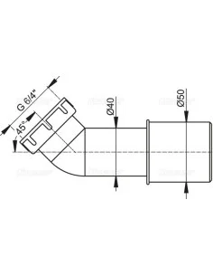 Alcaplast Rurka – kolanko redukcyjne 45°A52 2