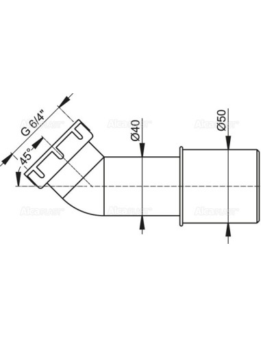 Alcaplast Rurka – kolanko redukcyjne 45°A52