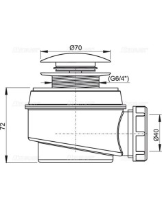 Alcaplast Syfon brodzikowy click/clack A465 Ø50 2