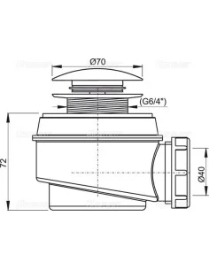 Alcaplast Syfon brodzikowy click/clack A465 Ø50 2