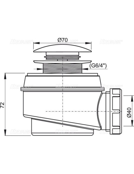 Alcaplast Syfon brodzikowy click/clack A465 Ø50