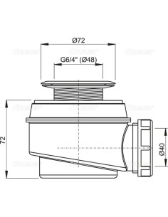 Alcaplast Syfon brodzikowy z metalowym sitkiem A46 Ø50 2