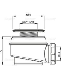 Alcaplast Syfon brodzikowy z metalowym sitkiem A46 Ø60 2