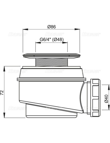 Alcaplast Syfon brodzikowy z metalowym sitkiem A46 Ø60