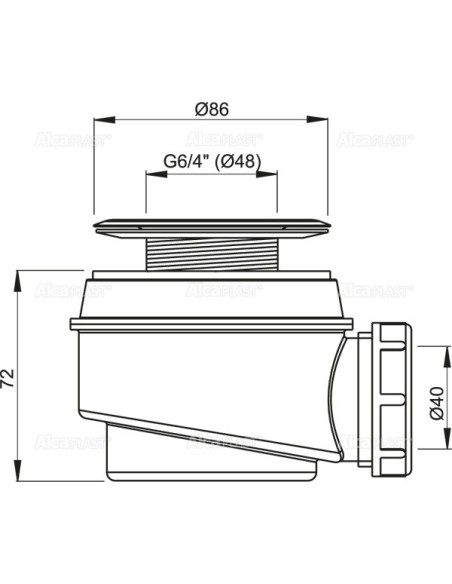 Alcaplast Syfon brodzikowy z metalowym sitkiem A46 Ø60