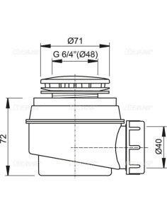 Alcaplast Syfon brodzikowy kryty biały A47B Ø50 2