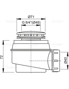 Alcaplast Syfon brodzikowy kryty chrom A47CR Ø50 2