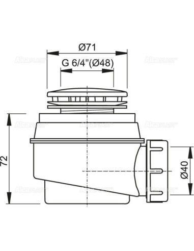 Alcaplast Syfon brodzikowy kryty chrom A47CR Ø50