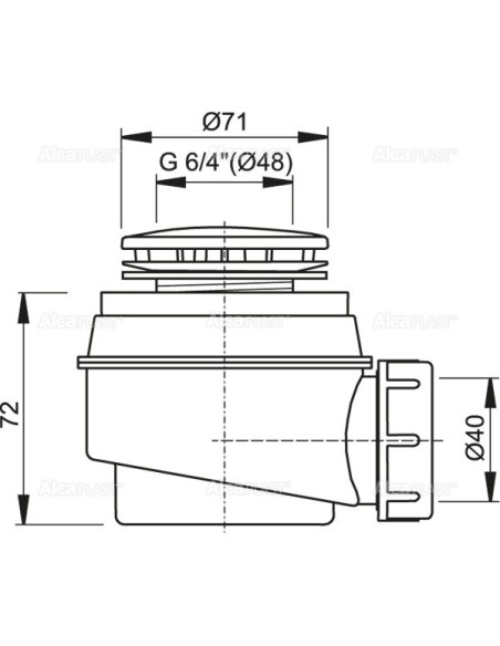 Alcaplast Syfon brodzikowy kryty chrom A47CR Ø50
