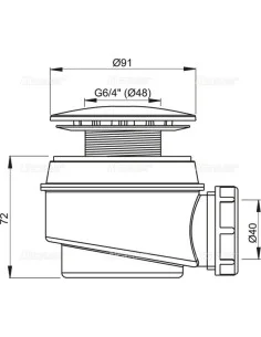 Alcaplast Syfon brodzikowy kryty chrom A47CR Ø60 2