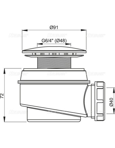 Alcaplast Syfon brodzikowy kryty chrom A47CR Ø60