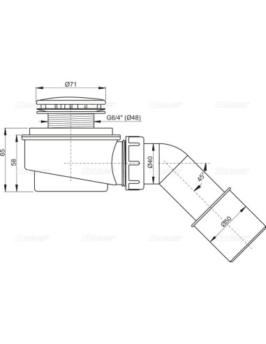 Alcaplast Brodzikowy zestaw odpływowy chrom A471CR Ø50