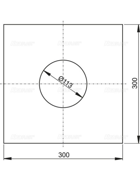 Alcaplast Hydroizolacyjny kołnierz samolepiący kratki podłogowej 300 × 300 AIZ1