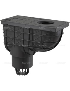 Alcaplast Wpust deszczowy uniwersalny 300 × 155/110 dolny, czarny AGV1
