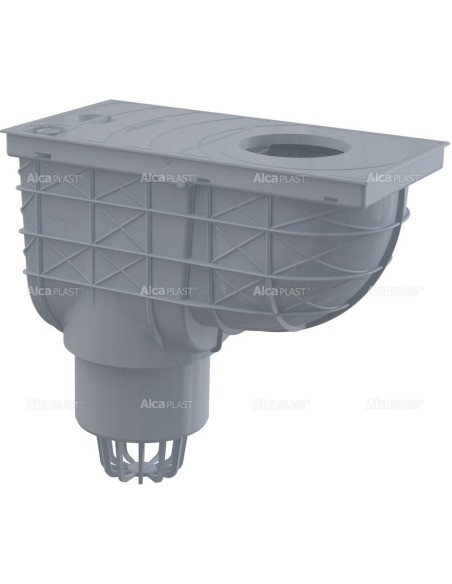 Alcaplast Wpust deszczowy uniwersalny 300 × 155/110 dolny, szary AGV1S