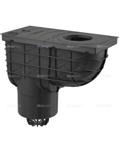 Alcaplast Wpust deszczowy uniwersalny 300 × 155/125 dolny, czarny AGV2