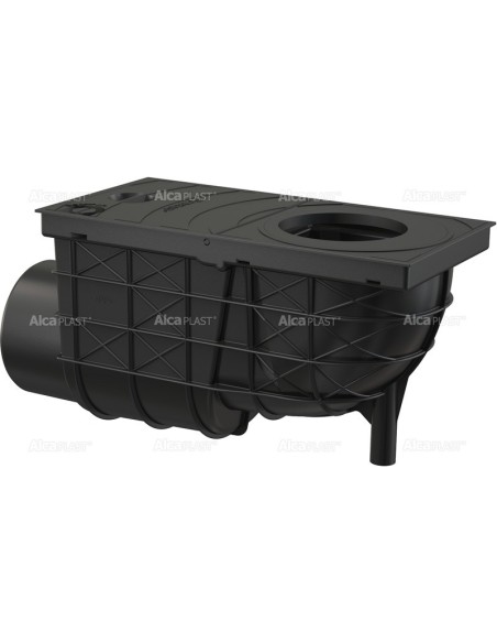 Alcaplast Wpust deszczowy uniwersalny 300 x 155/110 boczny, czarny  AGV3