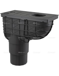 Alcaplast Wpust deszczowy uniwersalny 300 × 155/125/110 dolny, czarny AGV4