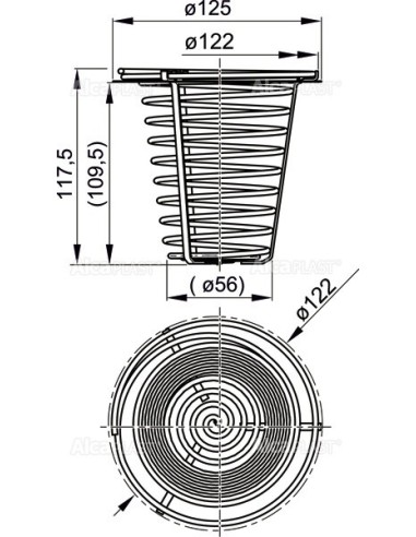 Alcaplast Kosz nierdzewny AGV941