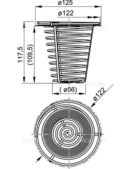 Alcaplast Kosz nierdzewny AGV941