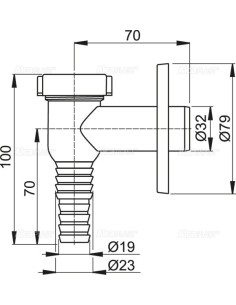 Alcaplast Syfon pralkowy kątowy chrom APS1 2