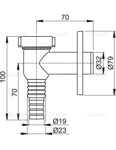 Alcaplast Syfon pralkowy kątowy chrom APS1