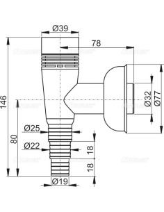 Alcaplast Syfon pralkowy kątowy biały z napowietrzaczem APS5 2