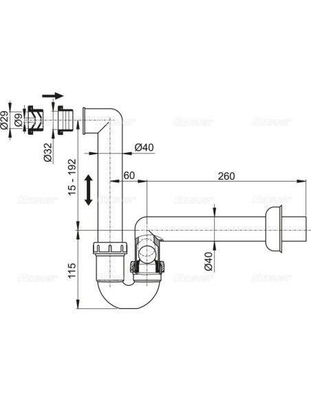 Alcaplast Syfon do odprowadzania kondensatu AKS2